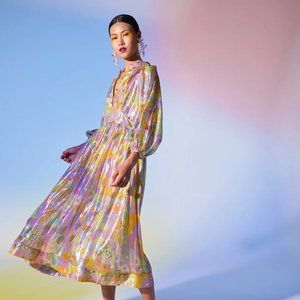 CeliaB Metallic Floral Maxi Dress - XS